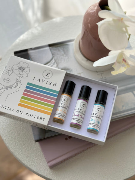 Essential Oil Roller Blends Trio Gift Set
