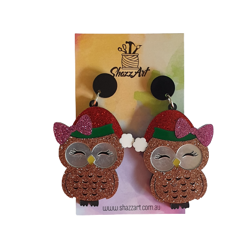 Christmas Owl Earrings