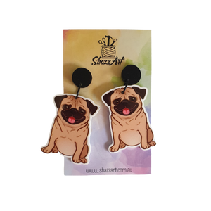 Pug Dog Earrings