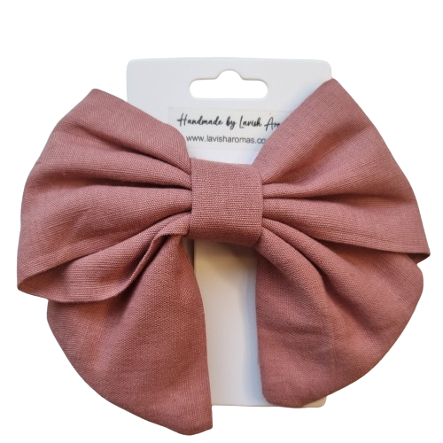 Linen Rose Hairbow