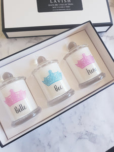 Personalised Small Soy Candle Trio Gift Pack
