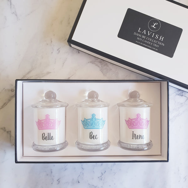 Personalised Small Soy Candle Trio Gift Pack